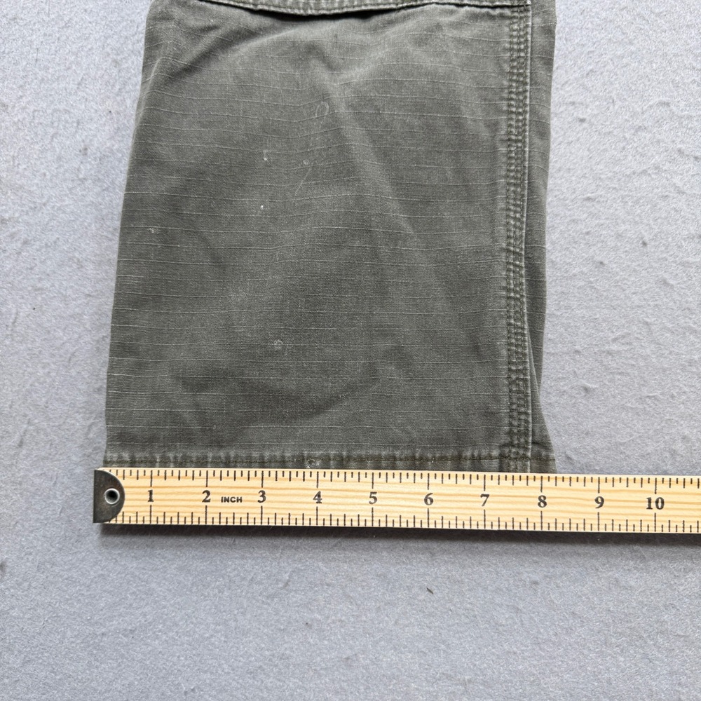 Carhartt Cargo Pants Mens 34x31 Olive Green Double Knee Ripstop Workwear Utility - Picture 6 of 12